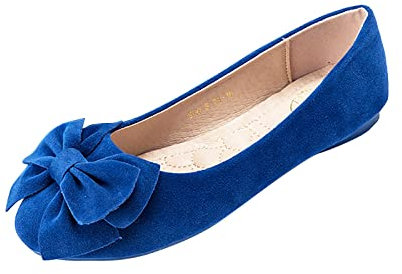 Ballerinas Women's Flat Dress Shoes Slip On Shoes Ballet Women's Shoes Elegant Ballerina Shoes Comfortable Soft Loafer Party Wedding Shoes Mary Jane Low Shoes Bridal Shoes Pumps Casual Shoes, blue, 5