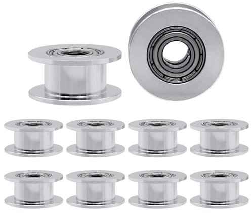 Piuluvor® GT2 Pulley 6mm, GT2 Riemenscheibe Aluminum Zahnloses Idler 20 Zähne 5mm Bore für 3D Drucker 6mm Breite GT2 Zahnriemen (10 Stück)