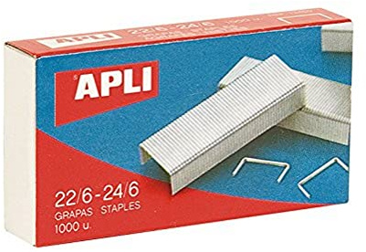 APLI 13469 - Agrafes galvanisées, finition argentée brillante, boîte de 1000, pour agrafeuse standard