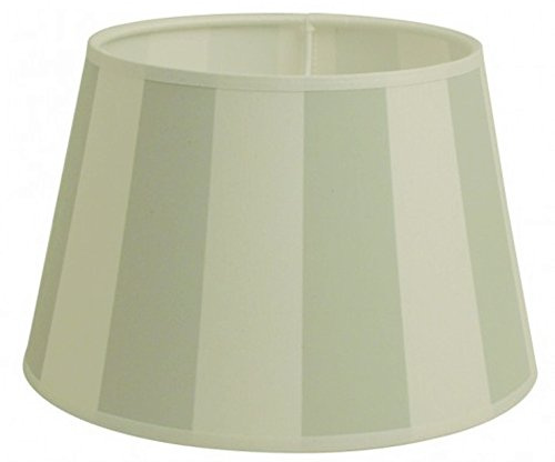Lampenschirm für Tischleuchte in Rund Streifen Hell Olive Grau TL 20-15-13