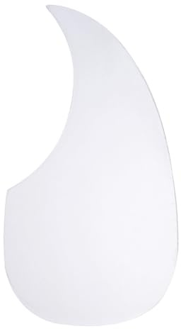 Healifty Guitar Pickguard Clear Plastic Water Drop Shape Pickup Pickguard Scratch Plate for 40-41 Inch Folk Acoustic Electric Guitar (White)
