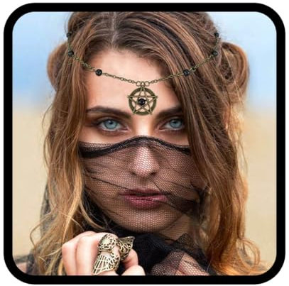 Fashband Boho-Kopfkette, goldene Vintage-Kopfbedeckung, schwarze Perlen, Festival-Haarschmuck, Blume, Braut, Hochzeit, Haarkette für Frauen und Mädchen