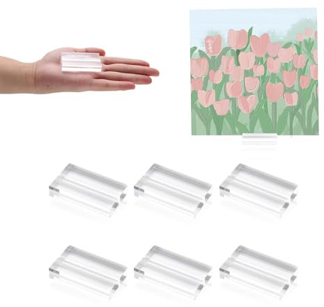 Fisynug 6 Stück Acryl Tischkartenhalter, Transparenter Kartenhalter Fotohalter Postkartenhalter für Hochzeiten Partys, Tischnummernhalter, Menühalter für Restaurants(50 x 30 x 10 mm)