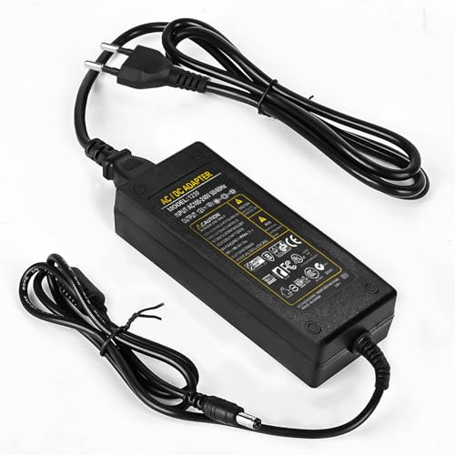 12 V 10 A strömförsörjning: AC110-240V till DC 12V 10A 120W Cigarr tändare, adapter 5,5 mm x 2,5/2,1 mm spänningsomvandlare transformator för LED-remsor, router, högtalare