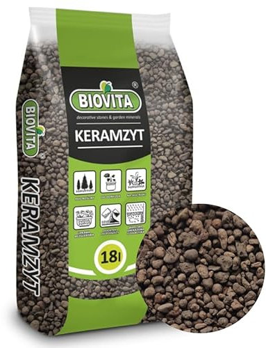 BIOVITA Argile expansée - Granulés d'argile pour drainage - 4-8 mm - Granulés d'argile expansée pour plantes d'intérieur - 18 l