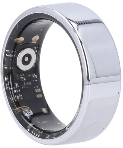 ciciglow Anillo Inteligente, Anillo de Salud, Contador de Pasos, Anillo de Seguimiento de Actividad Física, Anillo Deportivo Inteligente Resistente Al Agua IP68 (Silver)