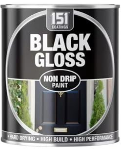 SDMAX Black Gloss Non-Drip Paint, Hard Drying, Durable Finish, Long Lasting, Non-Cracking, Easy To Use, Ideal Use On Metal, Wood, Concrete, Blackboards., 300ml (1PCS)