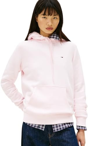 Tommy Jeans Sudadera Mujer Flag Regular Fit, Rosa (Light Pink), L