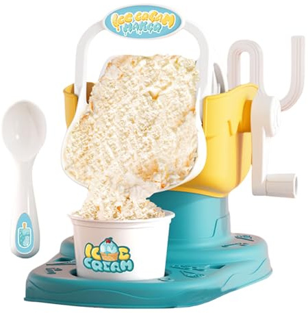 Gelatiera - Gelatiera morbida per casa, pratica macchina a manovella | macchina per compatta per sorbetti e dessert, dispositivo ideale per caldo – festa in giardino, angolo cucina