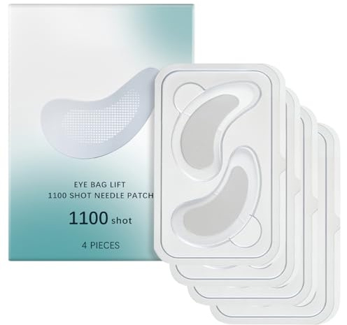 LQIOACU 4 Coppie Microneedling Eye Patches, Patch Occhi con Microaghi Microneedling Eye Patches con Acido Ialuronico Idratano, per le donne, trucco bellezza viaggiatori | Riducono Borse e Occhiaie