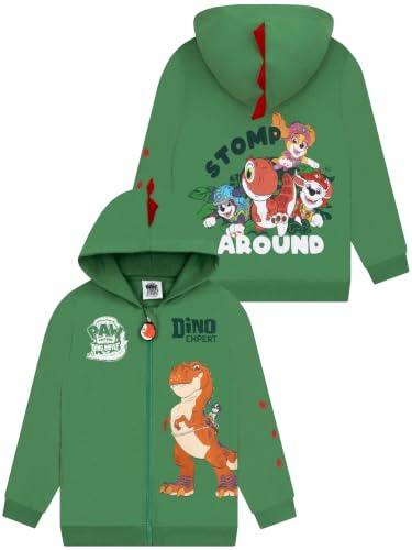 Paw Patrol Boys Hoodie, Marshall Boys Clothes, Dinosaur Zip Kids Hoodie, Green 4-5 Years