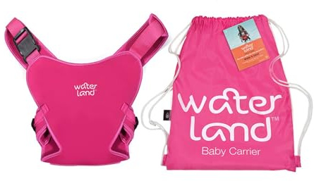WaterLand Marsupio innovativo seggiolino per acqua e terra, rosa, cinghia toracica impermeabile per bambini con cinghie regolabili, seggiolino leggero per il trasporto per piscina e spiaggia