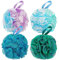 Esponja de ducha, 4 piezas de malla Loofah Sponges, bola de ducha para exfoliación corporal o masaje