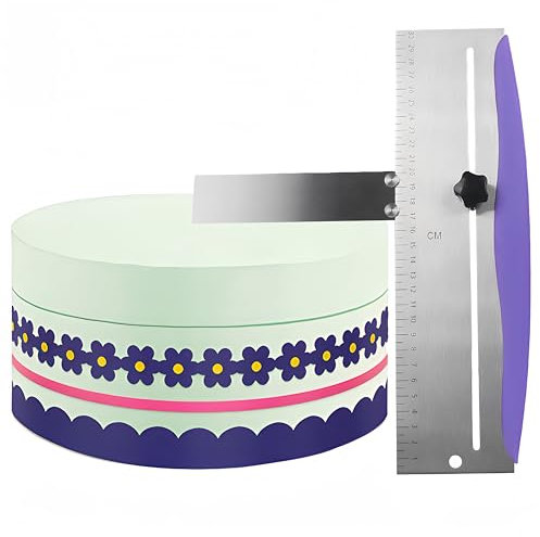 Raschietto per torta in acciaio inox da 30,5 cm, spatola per glassa, livellatore per torta, spatola regolabile per mousse, formaggio