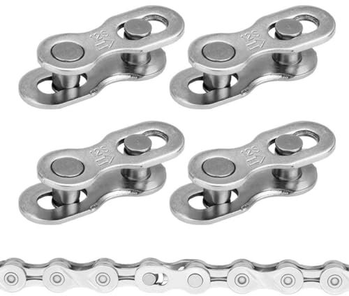 EYVRPAU 4 Pares Eslabón de Cadena para Bicicleta Acero Conector de Cadena 12 Velocidades Eslabones de Conexión Faltantes Accesorio para Bicicleta (12 Velocidades) (Plateado)