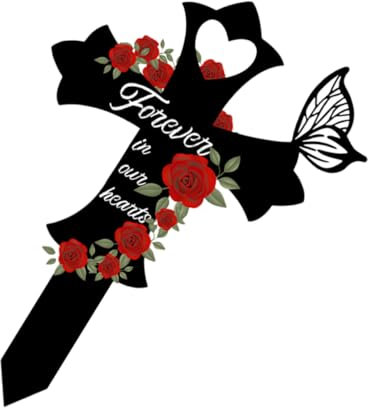 CANIGHT Croix Funéraire en Métal Piquet Commémoratif pour Cimetière Marqueur Décoratif Croix De Jardin pour Parent Décédé Piquet Simple Et Solide