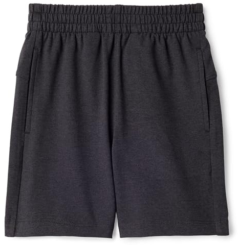 Amazon Essentials Short Décontracté en Tissu Technique Doux, Coupe Standard avec Poches Garçon, Noir Teinture Spatiale, 6-7 ans