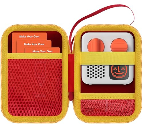 Lebakort Hard Case Compatible with Yoto Mini Kids Audio Music Player Children Speaker Plays Audiobook Cards Radio (Red+ Yellow Case, for Yoto Mini)