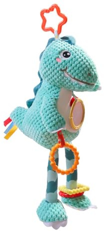 Infant Bed Bells Toy Crib Hanging Accessory Interactive Learning Plush Rattle with Chewable Teether for Baby Plush Rattle Toy for Baby