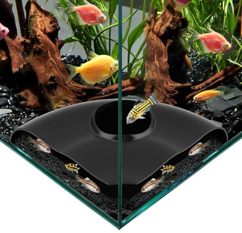 Vornetil Aquarium Underground Corner Cave Natural Curve, Viewing Fish & Shrimp Tunnel Hideaway Corner, Under Gravel Viewing Tunnel Fish Cave Tank Decoration for Aquarium Tanks Shelter
