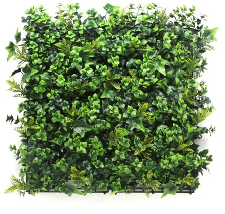 Mugar - Jardines Verticales Artificiales para Decoración de Pared con Plantas Artificiales - Pared Jardín Vertical Uso Interior y Exterior - Piezas de 50x50cms - Variedad Hiedra - 1 Pieza