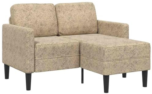 HETFTJN Sofá de 2 plazas con chaise longue en forma de L, sofá esquinero de piel sintética, sofá lounge que ahorra espacio para una pequeña sala de estar, sofá acolchado con patas de metal, gris claro