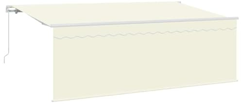 Coespram Tenda da sole retrattile con veneziana, 350 x 200 cm, con braccio articolato, per terrazza e balcone, tenda da sole manuale in alluminio e poliestere, elegante tettoia per terrazza, color