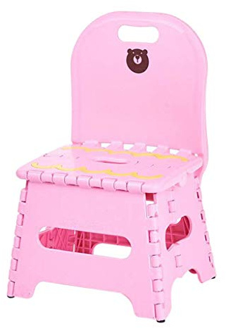 Tubayia Sgabello pieghevole portatile per bambini, pieghevole, sedia per asilo, cameretta dei bambini, colore rosa