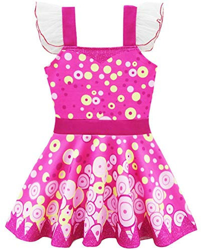 Lito Angels Mia and Me Kostüm Kleid für Kinder Mädchen Party Verkleidung, Größe Gr. 4-5 Jahre 110, Pink