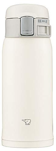 Zojirushi SM-SF36-WM Zojirushi Water Bottle, Direct Drinking, One-Touch Opening, Stainless Steel Mug, 12.2 fl oz (360 ml), Pale White