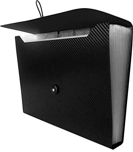 Expanding File Folder with Tabs, 13 Pockets File Organizer Accordion File Holder ，with Elastic Buckles Closure, A4 Paper Document Organizer for Home School Office