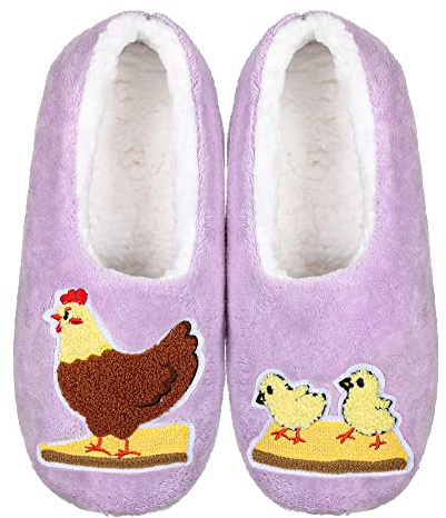 ZYZX Chaussettes Antidérapantes de Lit Femme Duveteux Hiver en Taille 35-41,Chausson Chaussette Fantaisie amusants ,Pantoufle poussin série