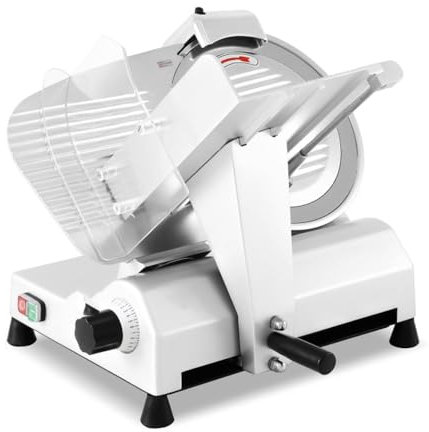 MBH - Cortadora de Fiambre Profesional Cuchilla 300m. Cortadora de Embutidos Industrial de Aluminio Anodizado y Base Lacada para Hostelería.