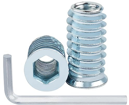 40 Pièces Insert Fileté Bois M6 x 10mm, Leryati Inserts M6 D'écrou Borgne Ecrou Hexagonal, Zinc Douille Filetée Insert a Visser Insert Écrous à Visser Fileté, Manchons à Visser Vis Tête Insert Bois