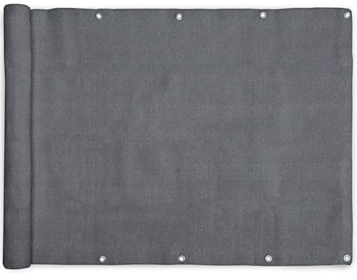 RETELANDIA - Telo Frangivento Traspirante Frangivista Ombreggiante 180 g/m2 per Balconi 90x500 cm Schermante con Occhielli - Antracite