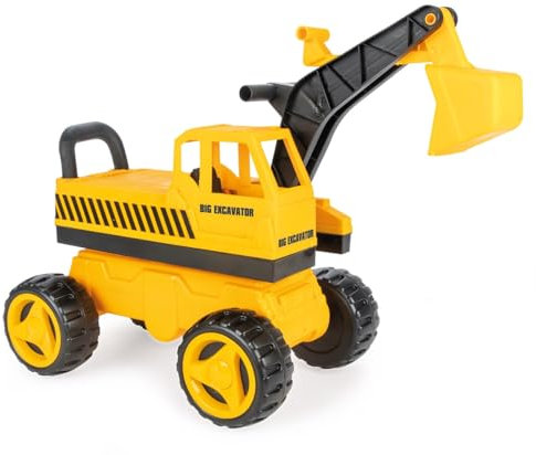 Rutscherfahrzeug, Kinderbagger mit Verstellbarer Schaufel, 360 Grad drehbar, Sitzbagger mit beweglicher Schaufel, Kinderfahrzeug