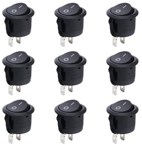 MAEXUS® Vippströmbrytare 2-Polig, 9 Stycken Låsbara På/Av-Brytare 12 V Mikrobrytare för Bil, Båt, Hushållsapparater och Husbilslampor