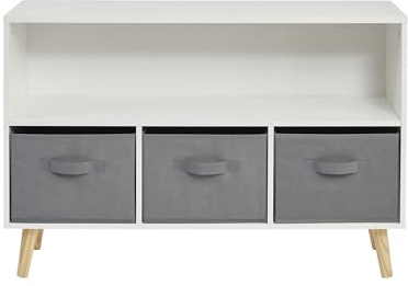Liberty House Toys Kids Storage Shelf and Fabric Storage Bins, H60 x W90 x D28cm
