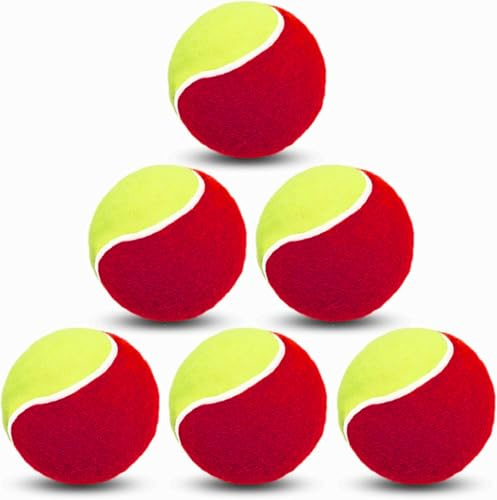 AXKAL Tennis Balls Bulk Orange for Kids Dogs Practice Low Compression Stage, Tennis Balls Non Slip Rubber Good for Beginner Training Ball Tool