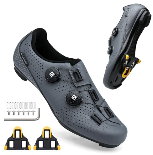 Feyenold Cykelskor för män, kvinnor, cykelskor kompatibla med SPD-SL-pedal och kompatibel installation, SPD/Look KEO Cleats ridskor