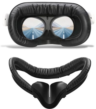 Compatible with Quest 2 Face Pad Replacement, VR Face Interface Bracket with Light Blocking Nose,VR PU Leather Face Pad Protective for Meta Quest 2,Sweat-Proof Face Cover Cushion VR Accessories