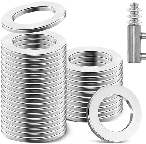 Rondelles pour Gonds de Porte 8mm x 12mm x 1.5mm 30Pcs Rondelles pour Charnières Metal Bague Paumelle Plate (M8)