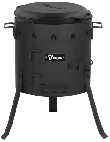 BBQ-Toro Kazan Ghisa con Forno Kazan Ø 35 cm | Pentola Ghisa 6,9 L con Coperchio | Calderone Gulasch, Calderone Fuoco | Forno Esterno, Focolare, Cucina Outdoor, Utschak