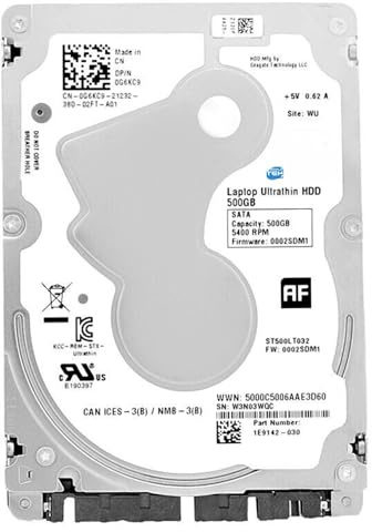 SIMPLETEK - Hard Disk 2.5 SATA (ST500LT032) da 500 GB | 54000 RPM, Cache 16 MB | Per Notebook/Laptop/PC (Ricondizionato)