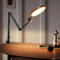 7IKE-II Schreibtischlampe klemmbar,Tageslichtlampe Schreibtisch 15W Augenschutz Homeoffice Schwenkarm Bürolampe, LED dimmbar Schreibtischleuchte Schwarz Schreibtischlampen Architektenlampe