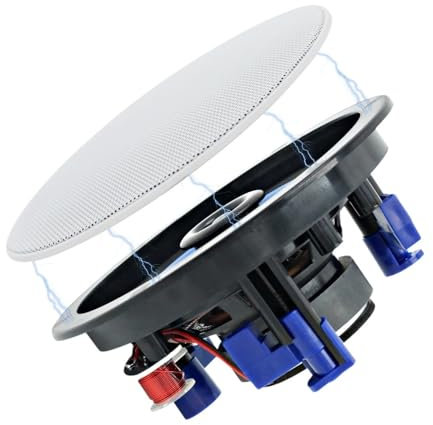 Enceintes de Voiture Enceintes Bluetooth stéréo à gamme complète, 2 voies, encastrées, 4 pouces, pour plafond et mur, pour intérieur et extérieur humides Parleur Tweeter de Voiture(HCS418BT-AU)