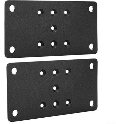 Gdfnmogo Lot de 2 supports plats en acier robuste pour fixation de clôture, boîte aux lettres et terrasse 17 x 9 x 1 cm