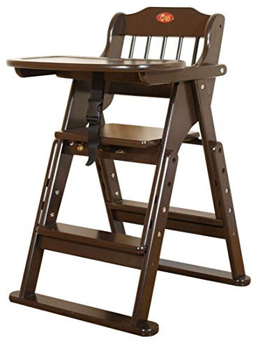 KUANDARYJ Aus Holz Hochstuhl ab 6 Monaten höhenverstellbar, bis 90 kg belastbar, 48 * 90cm