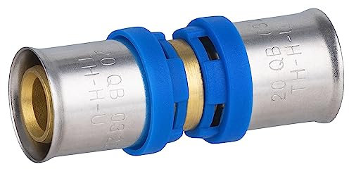 Raccord Multicouche à Sertir Multi profils TH-H-U Jonction égale diamètre Ø20 mm - Norme NF 545 pour réseau d'eau potable et chauffage NOYON & THIEBAULT