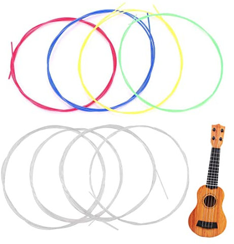 LIUJZZJ 2 Satz Ukulele Saiten Set 8 Teile Nylon Saiten Ersatzteil Zubehör für Ukulele Bunte und Weiß